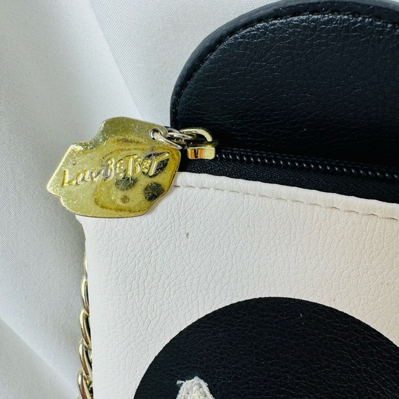 Betsey Johnson Panda Face Crossbody Wristlet Black White Gold - Picture 10 of 16